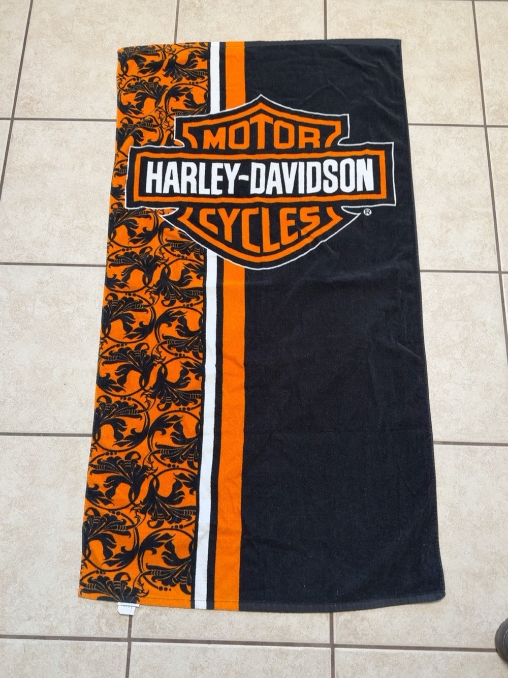 Harley-Davidson 2014 Bar & Shield Racing Stripe Cotton Beach Towel
